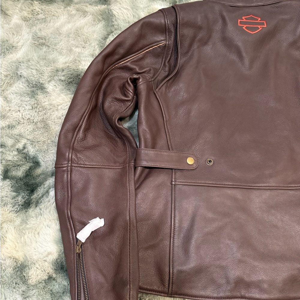 Harley-Davidson Women's Dark Brown Leather Jacket - Picture 6 of 6